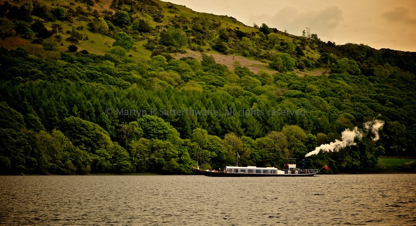 Coniston Steamer boat in the evening