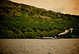 Coniston Steamer boat in the evening